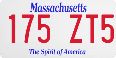 MA license plate 175ZT5