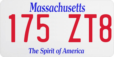 MA license plate 175ZT8