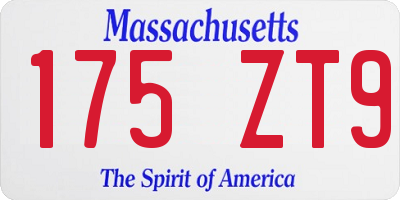 MA license plate 175ZT9