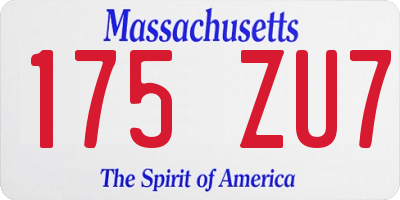 MA license plate 175ZU7