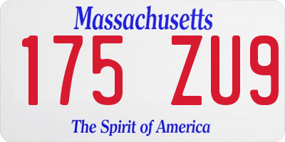 MA license plate 175ZU9