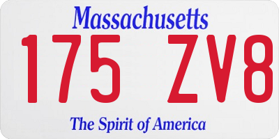 MA license plate 175ZV8