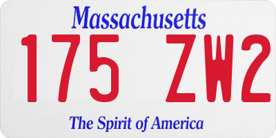 MA license plate 175ZW2
