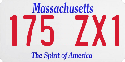 MA license plate 175ZX1
