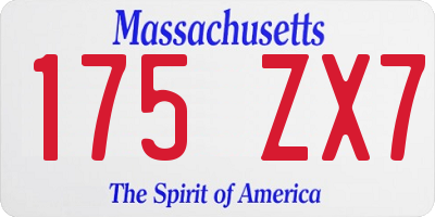 MA license plate 175ZX7