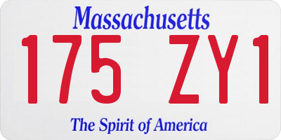 MA license plate 175ZY1