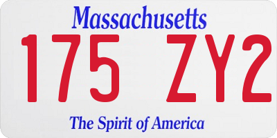 MA license plate 175ZY2