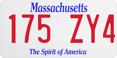 MA license plate 175ZY4