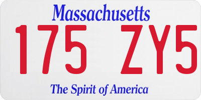 MA license plate 175ZY5