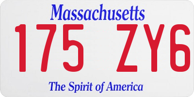 MA license plate 175ZY6