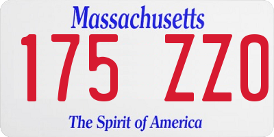 MA license plate 175ZZ0