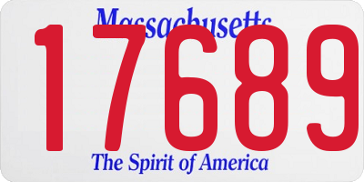 MA license plate 17689