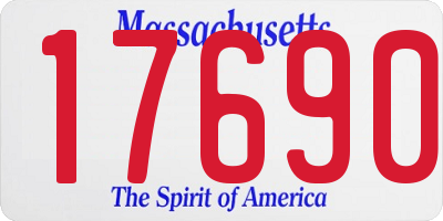 MA license plate 17690