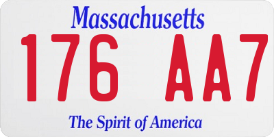 MA license plate 176AA7