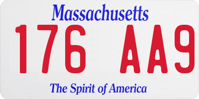 MA license plate 176AA9