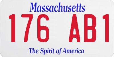 MA license plate 176AB1