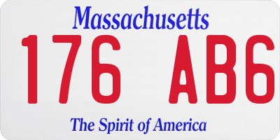 MA license plate 176AB6