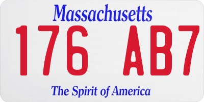 MA license plate 176AB7