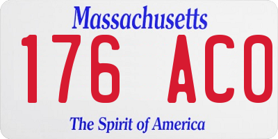 MA license plate 176AC0