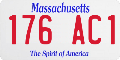 MA license plate 176AC1
