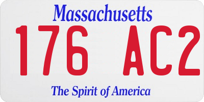MA license plate 176AC2