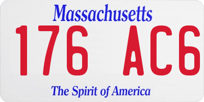 MA license plate 176AC6