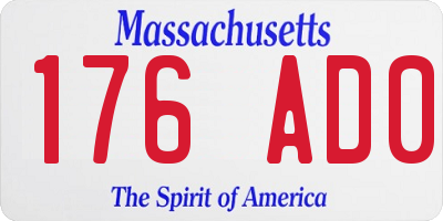 MA license plate 176AD0