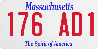 MA license plate 176AD1
