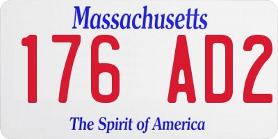 MA license plate 176AD2