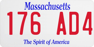 MA license plate 176AD4
