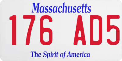 MA license plate 176AD5