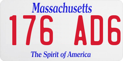 MA license plate 176AD6