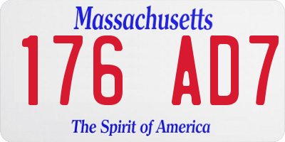 MA license plate 176AD7