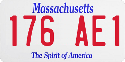 MA license plate 176AE1