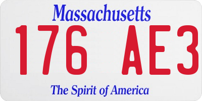 MA license plate 176AE3