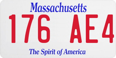 MA license plate 176AE4