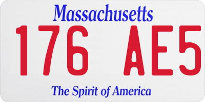 MA license plate 176AE5
