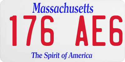 MA license plate 176AE6