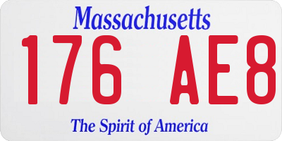 MA license plate 176AE8