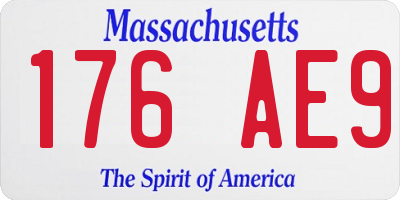 MA license plate 176AE9