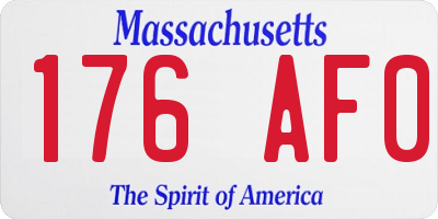 MA license plate 176AF0