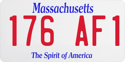 MA license plate 176AF1