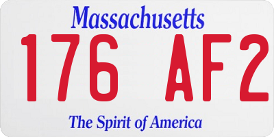 MA license plate 176AF2