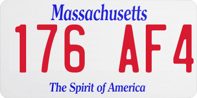 MA license plate 176AF4