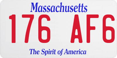 MA license plate 176AF6
