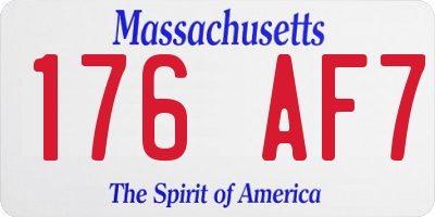 MA license plate 176AF7