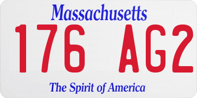 MA license plate 176AG2