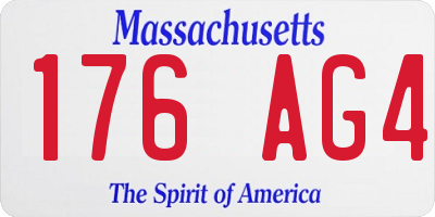 MA license plate 176AG4