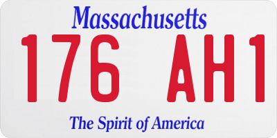 MA license plate 176AH1