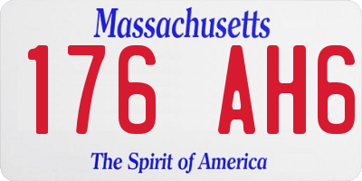 MA license plate 176AH6